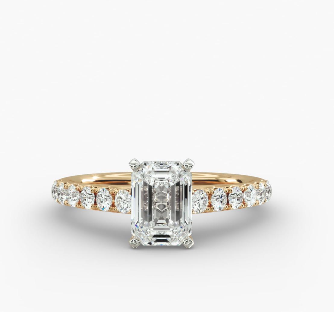 Diamond Engagement Ring In Princess cut 14KT Yellow Gold (1/2 Ct. Tw.)