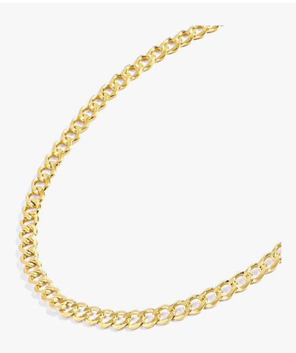 K Solid Yellow Gold Cuban Curb Link Chain Necklaces for Women and Men with Different Sizes (2.7mm, 3.6mm, 4.5mm, or 5.5mm) 2.7mm
