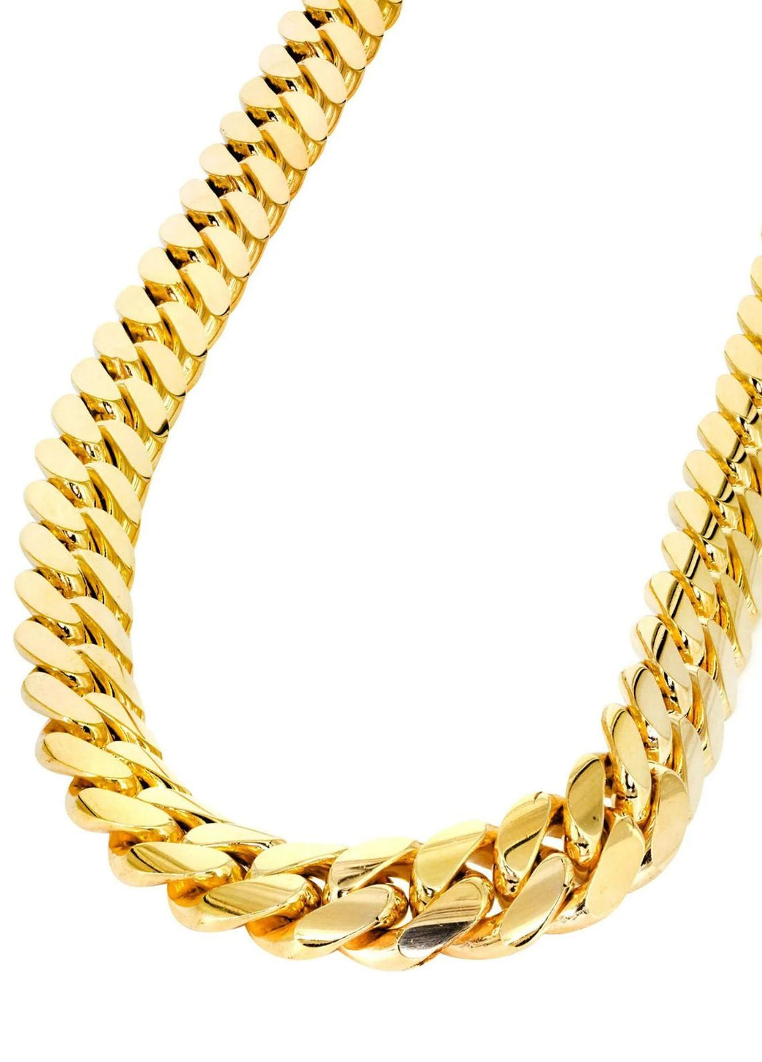mm Chains – Luxurious &amp; Eye-Catching ● 14MM Cuban Link Chain 14K Yellow Gold semi solid ○ Price: