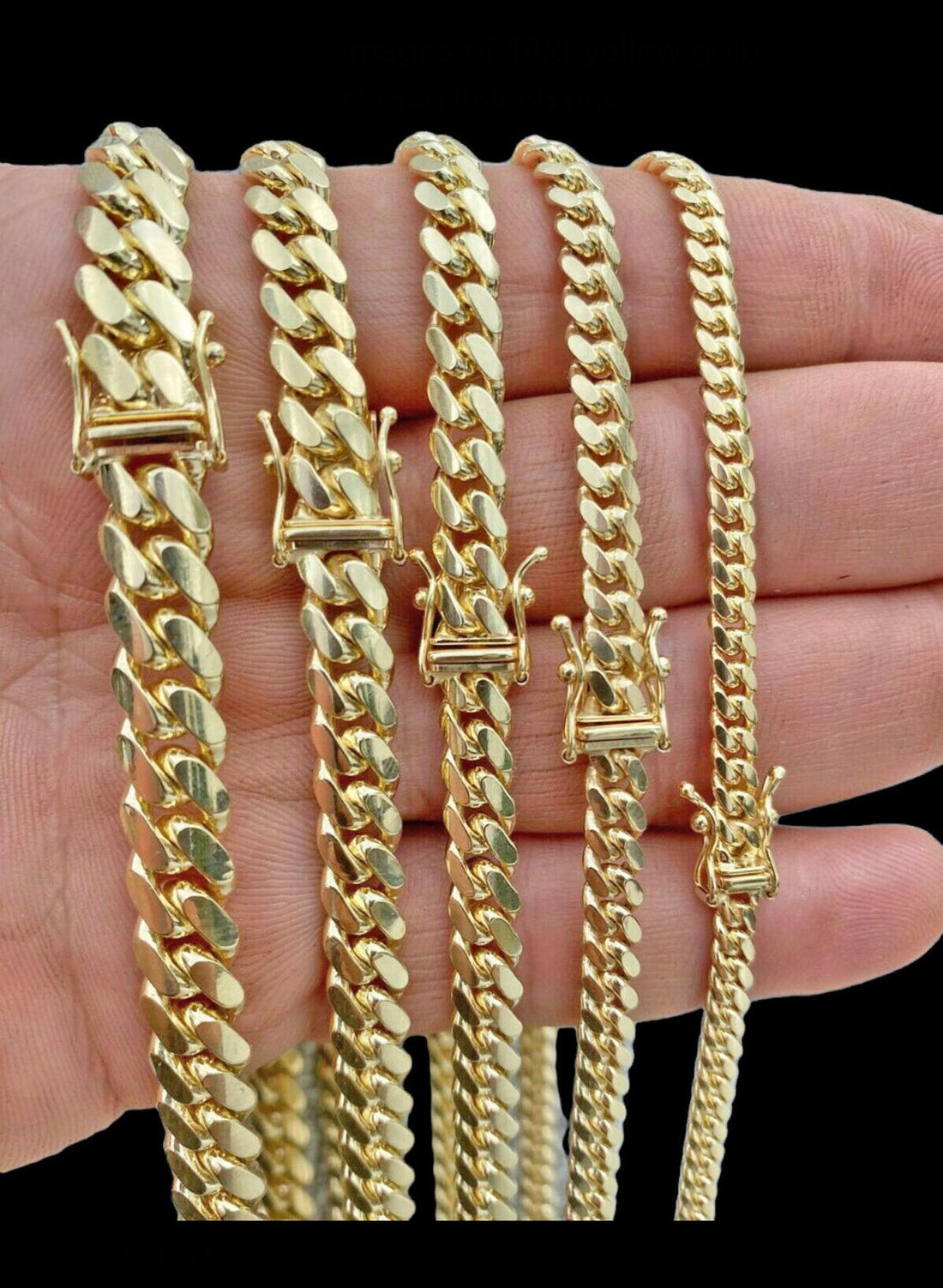 mm Chains – Luxurious &amp; Eye-Catching ● 14MM Cuban Link Chain 14K Yellow Gold semi solid ○ Price: