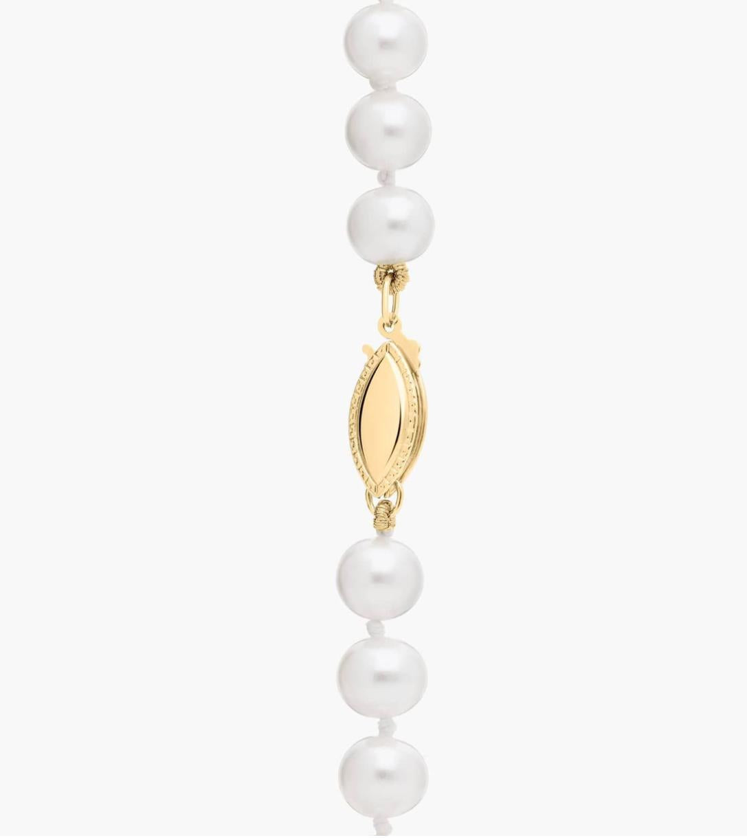 " Salt water Cultured Pearl Strand With 14k Yellow Gold (6-6.5mm)