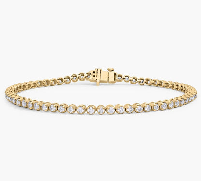 " Four Prong Lab-Grown Diamond Tennis Bracelet In 14K Yellow Gold (1 Ct. Tw. - F-G / VS2-SI1)