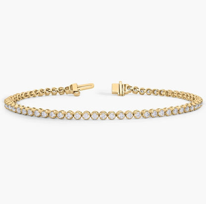 " Four Prong Lab-Grown Diamond Tennis Bracelet In 14K Yellow Gold (1 Ct. Tw. - F-G / VS2-SI1)