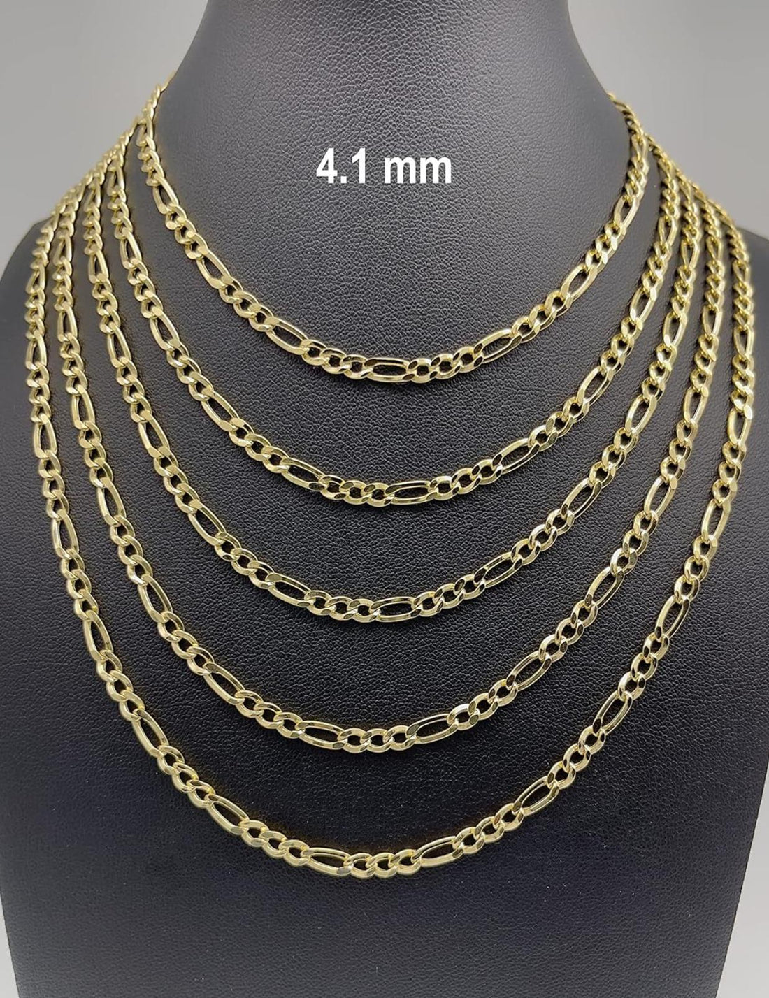 Cut Cuban Link Figaro Necklace For Men - Yellow /White Gold Pendant Necklace For Women with Lobster Clasp 16" 18" 20" 22" 24" 26" 28"
