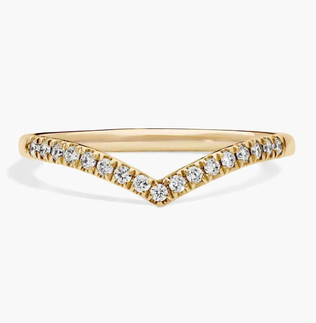 Diamond Chevron Stackable Fashion Ring In 14k Yellow Gold (1/10 Ct. Tw.)
