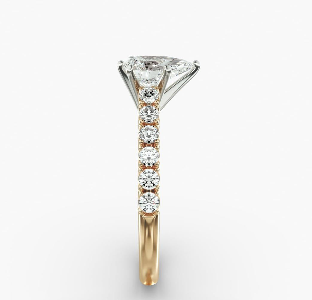 Diamond Engagement Ring In Pear shape 14kt Yellow Gold (1/2 Ct. Tw.)
